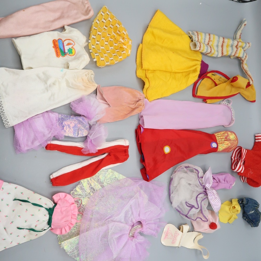 Vintage Barbie Clothing Lot 80-90s dress gown Tshirt shirts